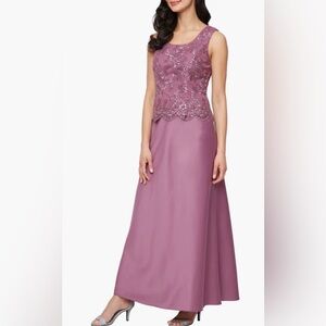 Alex Evenings Mauve Lace Dress